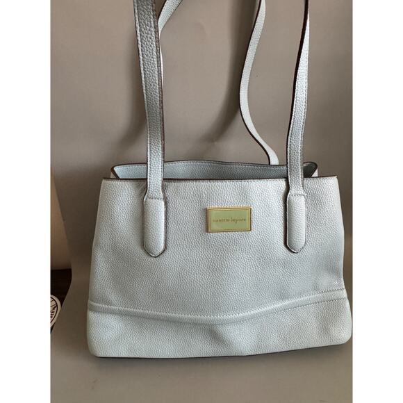 Nanette Lepore Handbags - Nanette Lepore Tote Bag Womens Baby Blue Pebbled Faux Leather Shoulder Bag Purse